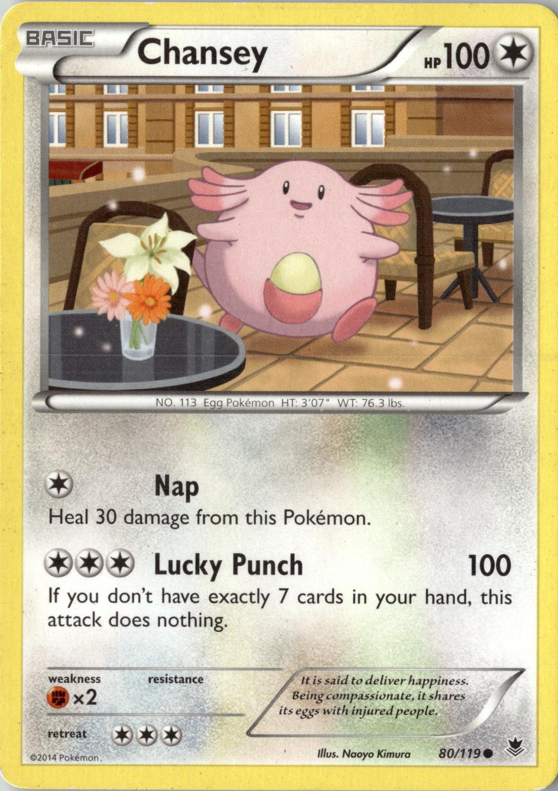 2014 POKEMON CHANSEY 80/119 COMMON PHANTOM FORCES NEAR MINT