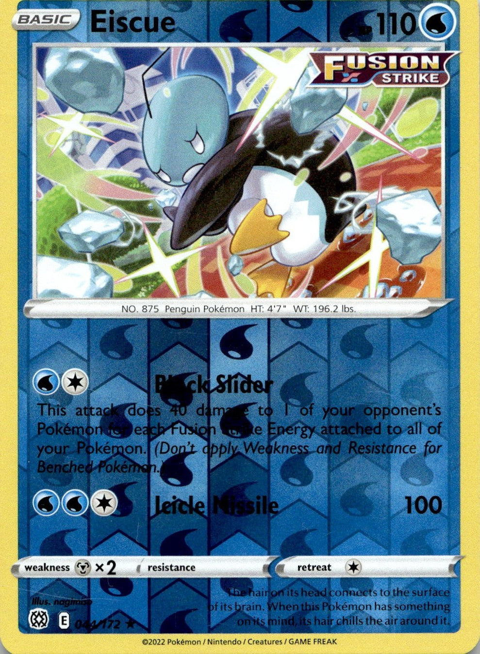 Eiscue 044/172 Rare Brilliant Stars Pokemon Reverse Holo Lightly Played