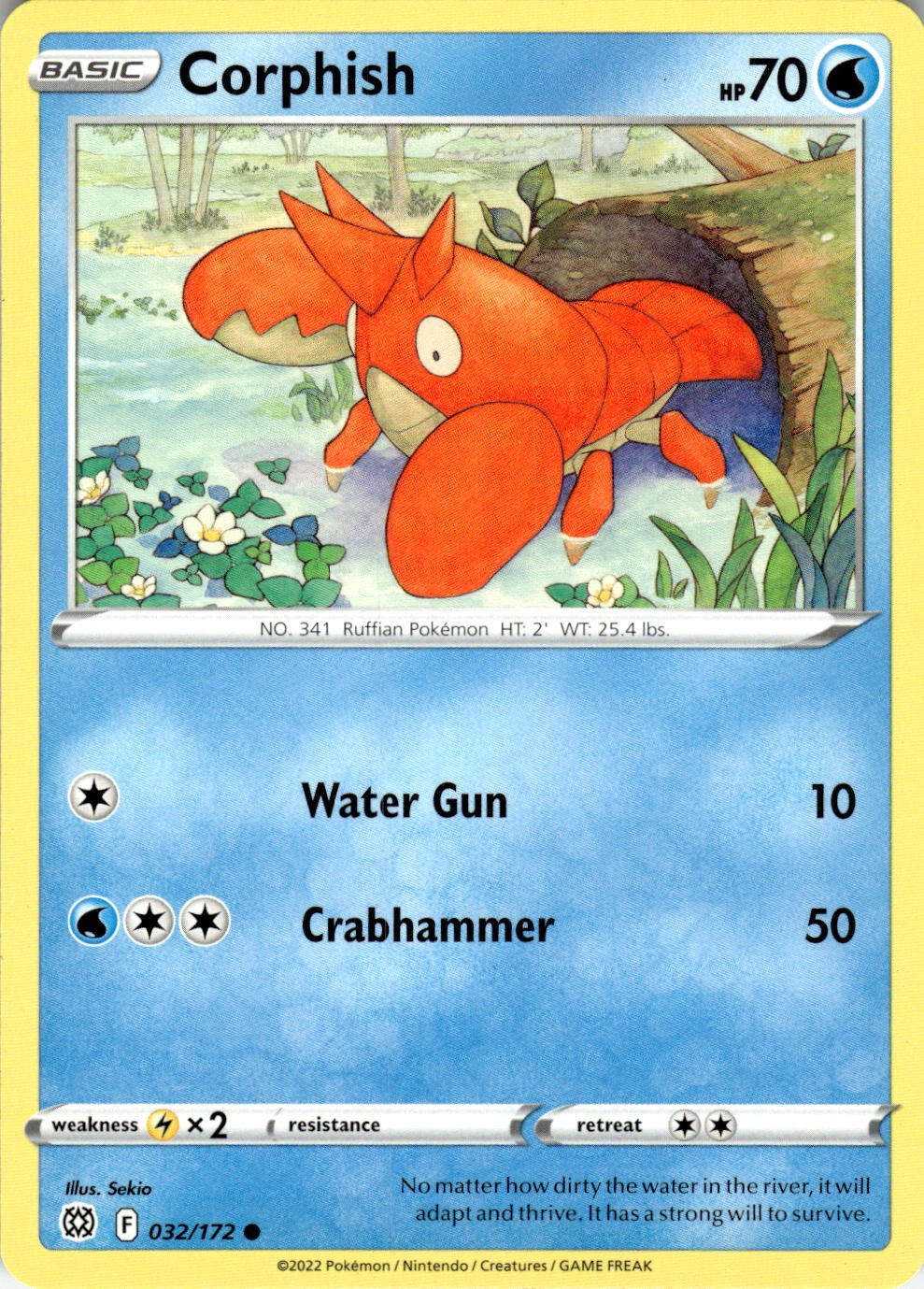 Corphish 032/172 Common Brilliant Stars Pokemon Near Mint