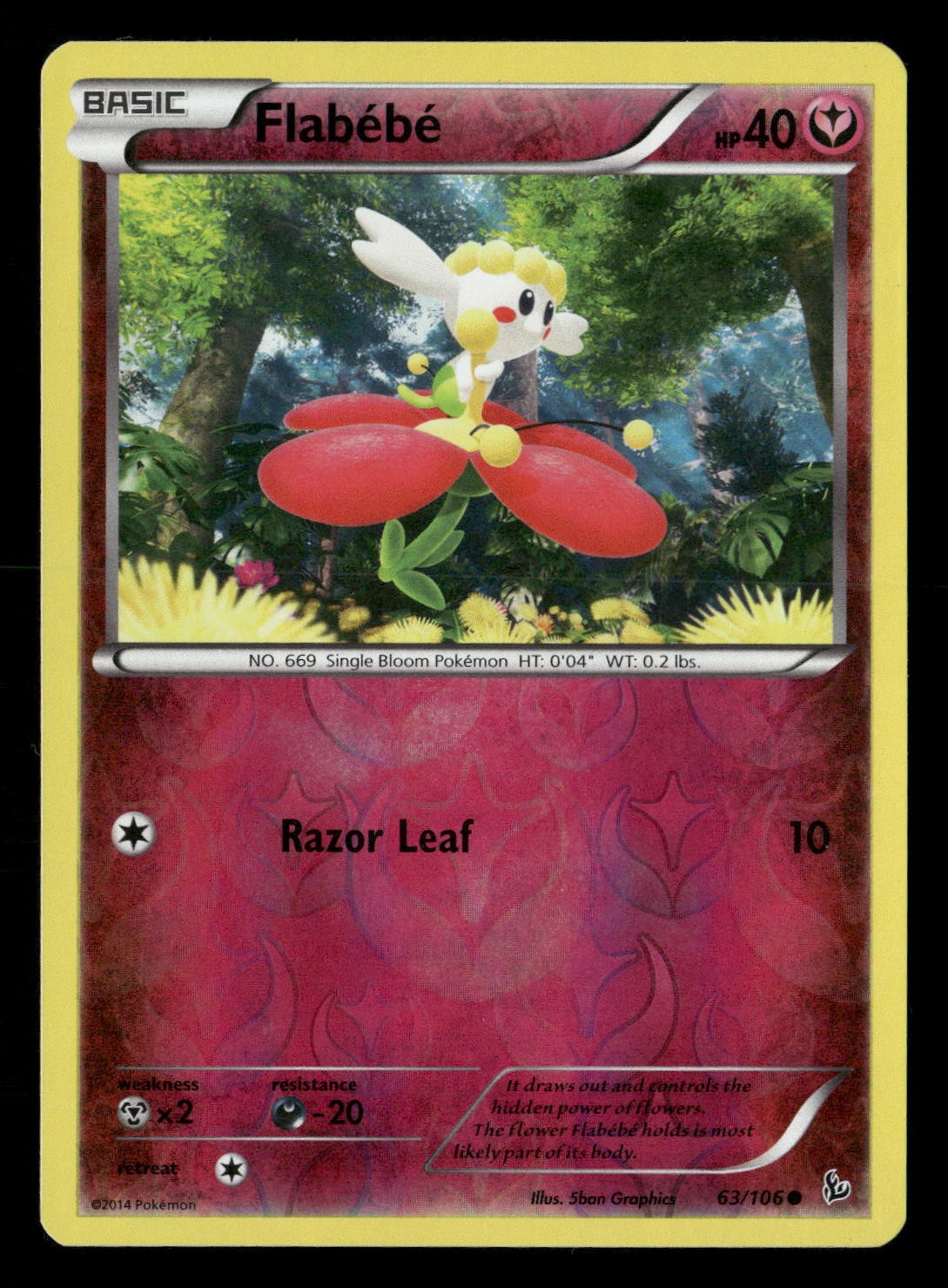 Flabebe (63) Reverse Holo Common XY - Flashfire 63/106 NM