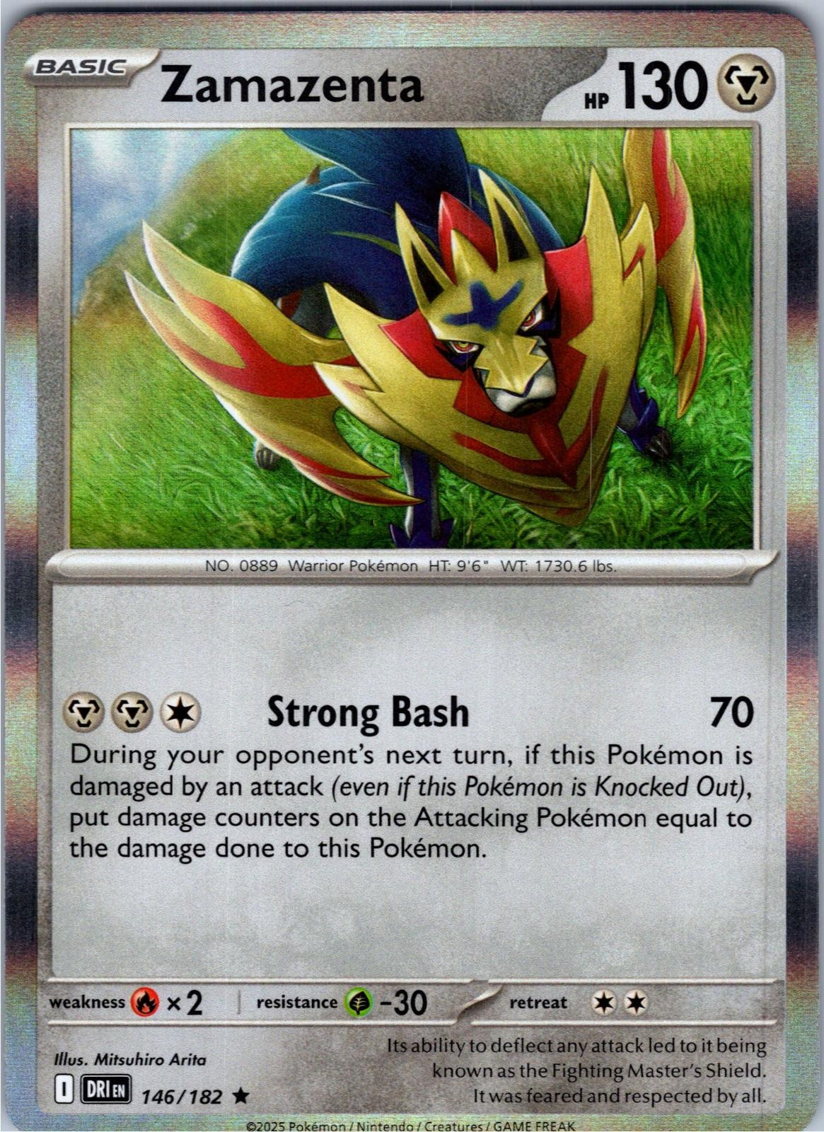 Zamazenta 146/182 Rare Destined Rivals Pokemon Holo Lightly Played