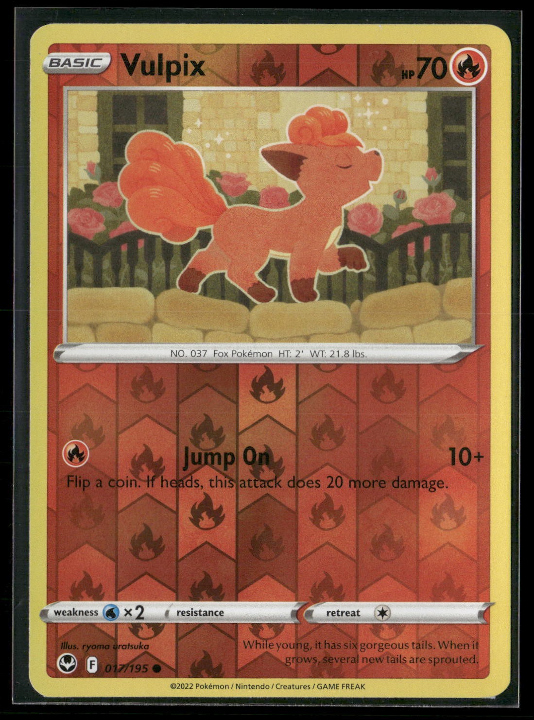 Vulpix Reverse Holo Common SWSH12: Silver Tempest 017/195 NM