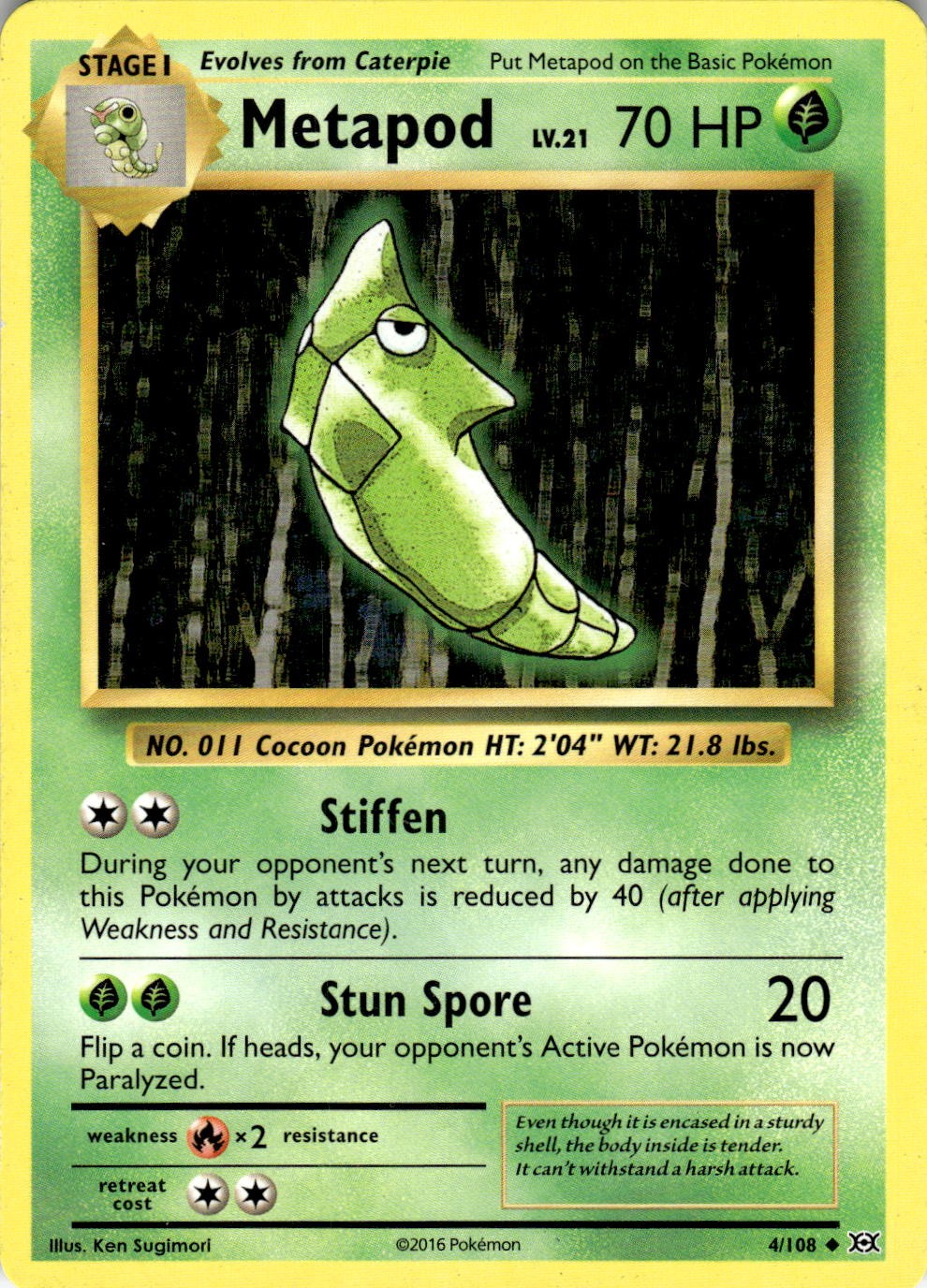 Metapod 4/108 Uncommon Evolutions Pokemon Near Mint