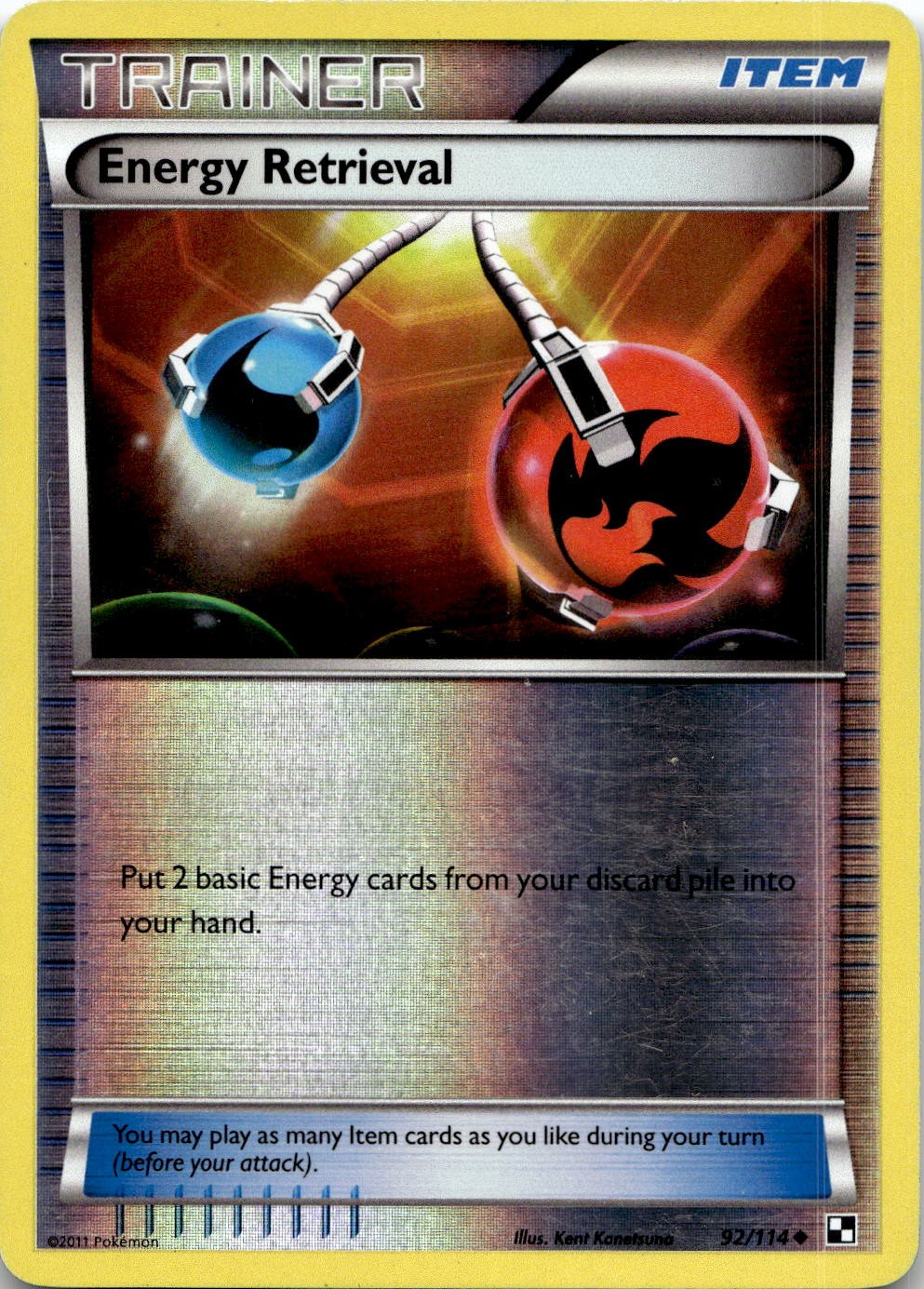 Energy Retrieval 92/114 Uncommon Black & White Pokemon Reverse Holo LP