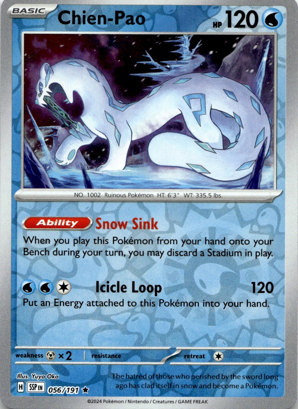 Chien-Pao 056/191 Rare Surging Sparks Pokemon Reverse Holo Near Mint