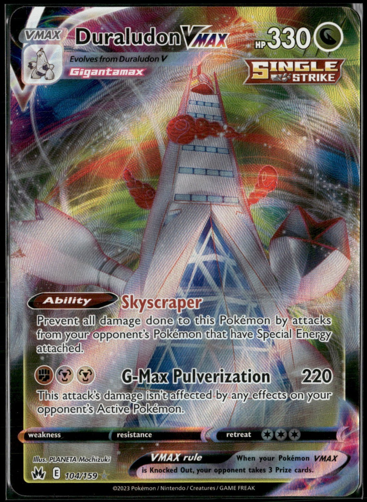 Duraludon VMAX Holo Ultra Rare SWSH: Crown Zenith 104/159 NM