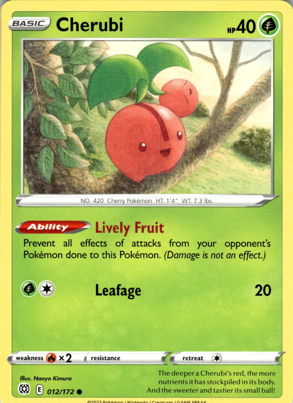 Cherubi 012/172 Common Brilliant Stars Pokemon Near Mint