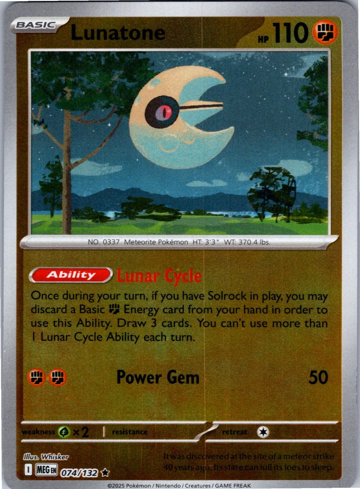 Lunatone (Non-Holo) 074/132 Rare Deck Exclusives Pokemon Lightly Played