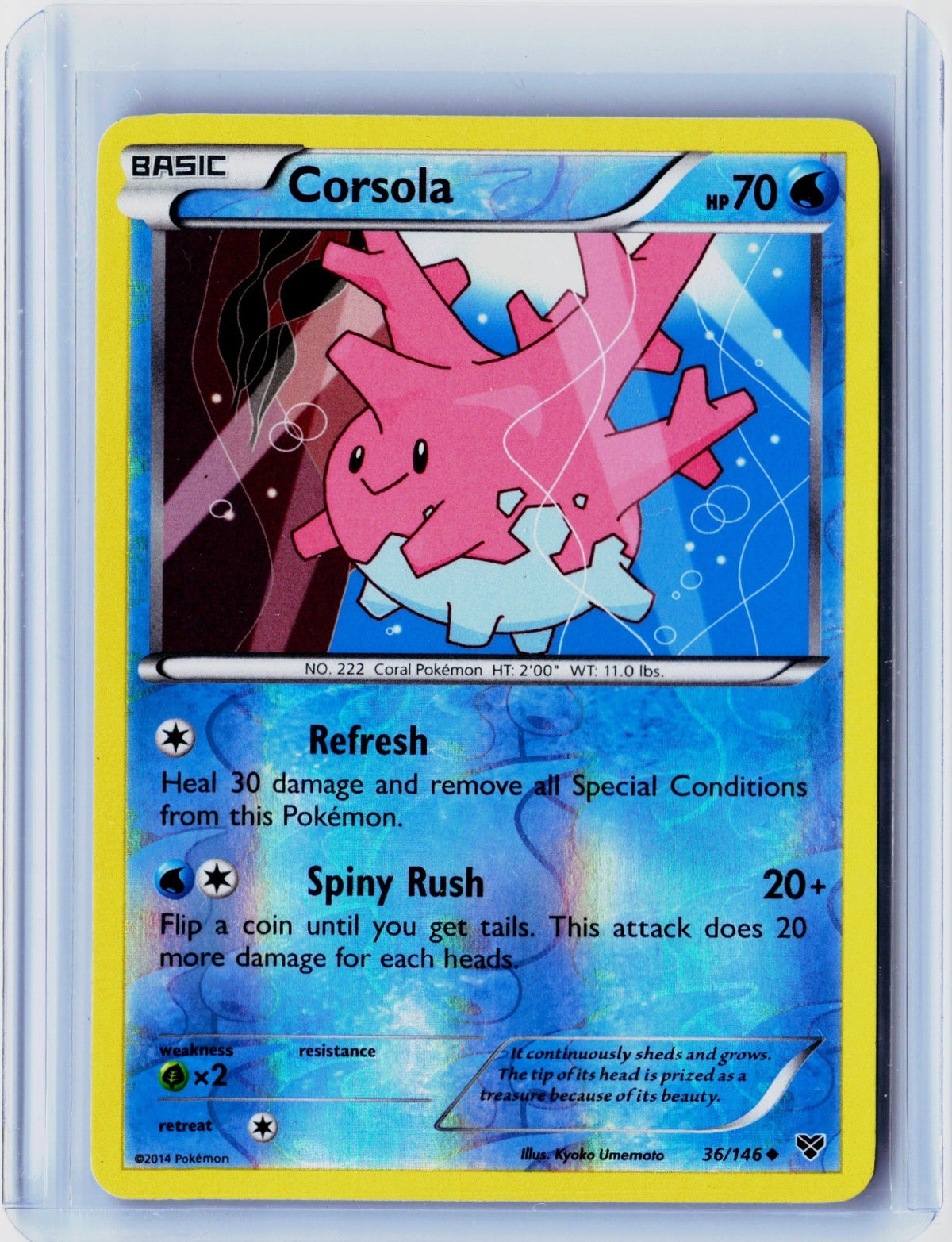 Corsola Reverse Holo Uncommon XY Base Set 36/146 NM