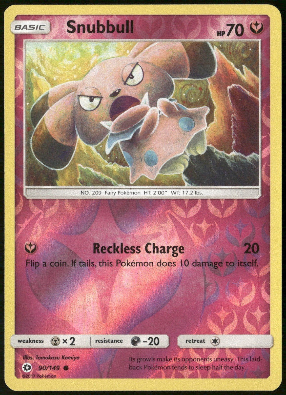 Snubbull Reverse Holo Common SM Base Set 90/149 NM