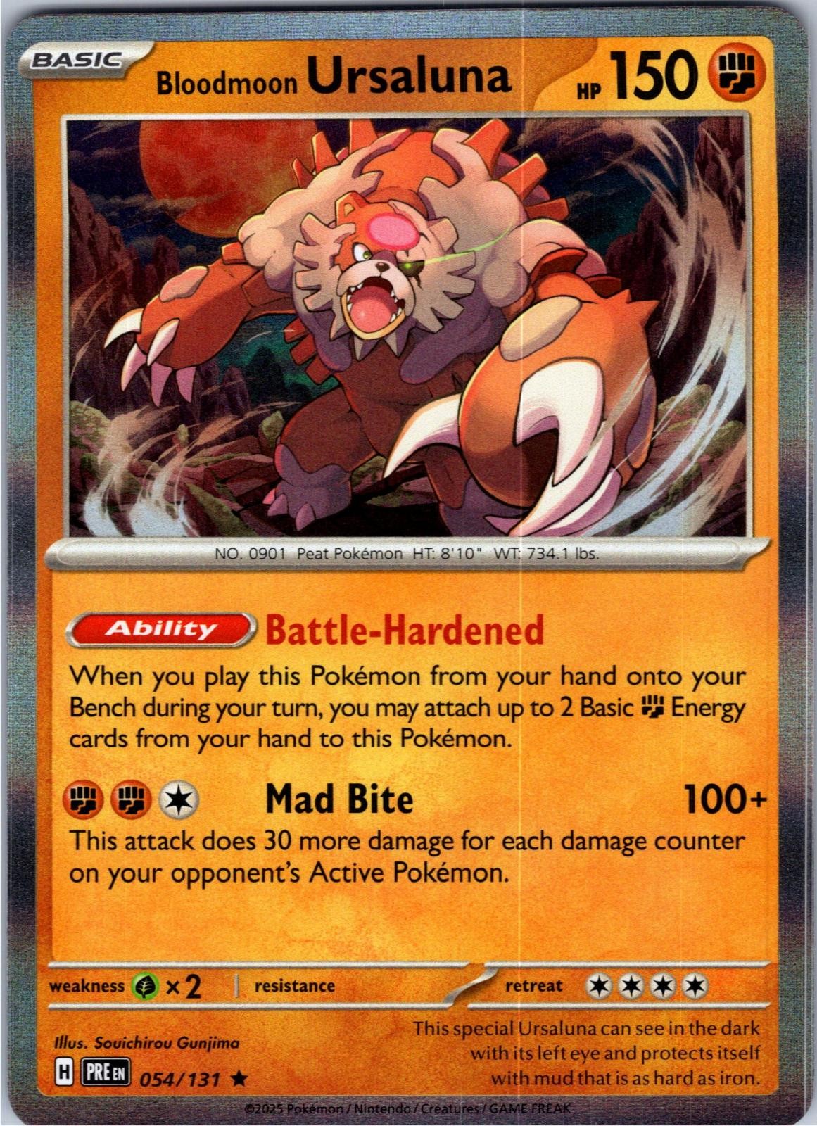 Bloodmoon Ursaluna 054/131 Holo Rare Prismatic Evolutions Pokemon Lightly Played