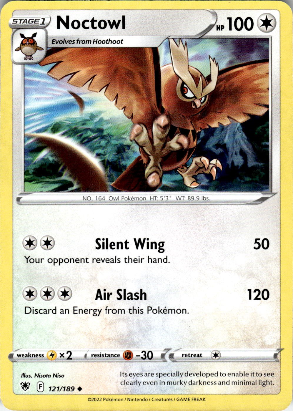 Noctowl 121/189 Uncommon Astral Radiance Pokemon Near Mint