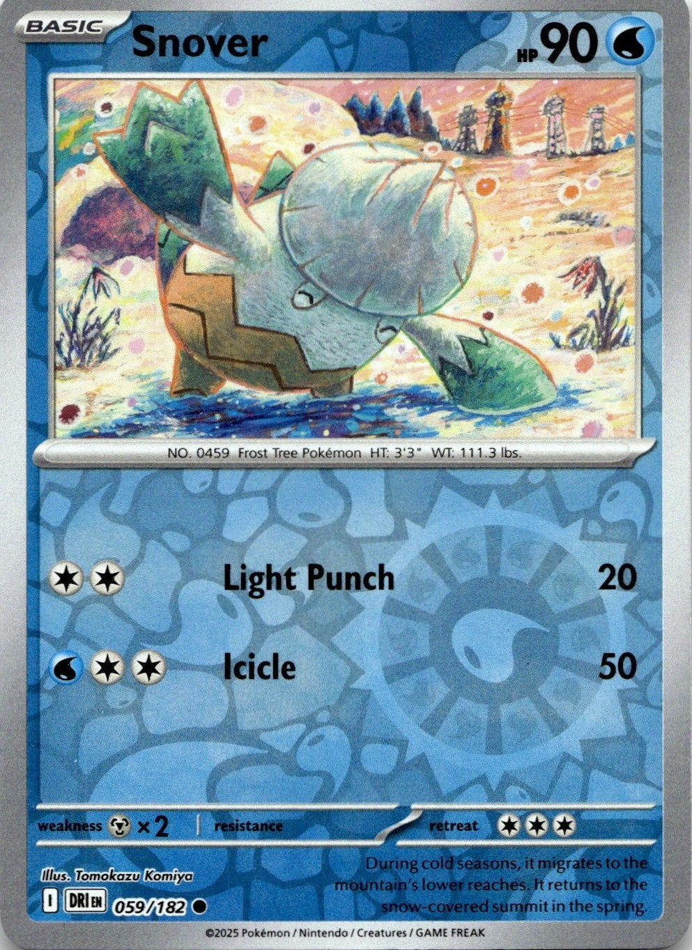 Snover 059/182 Common Destined Rivals Pokemon Reverse Holo Near Mint
