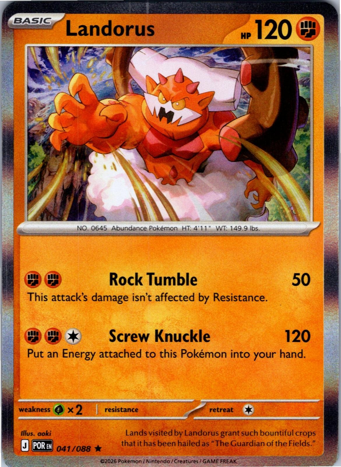 Landorus 041/088 Rare Perfect Order Pokemon Holo Near Mint