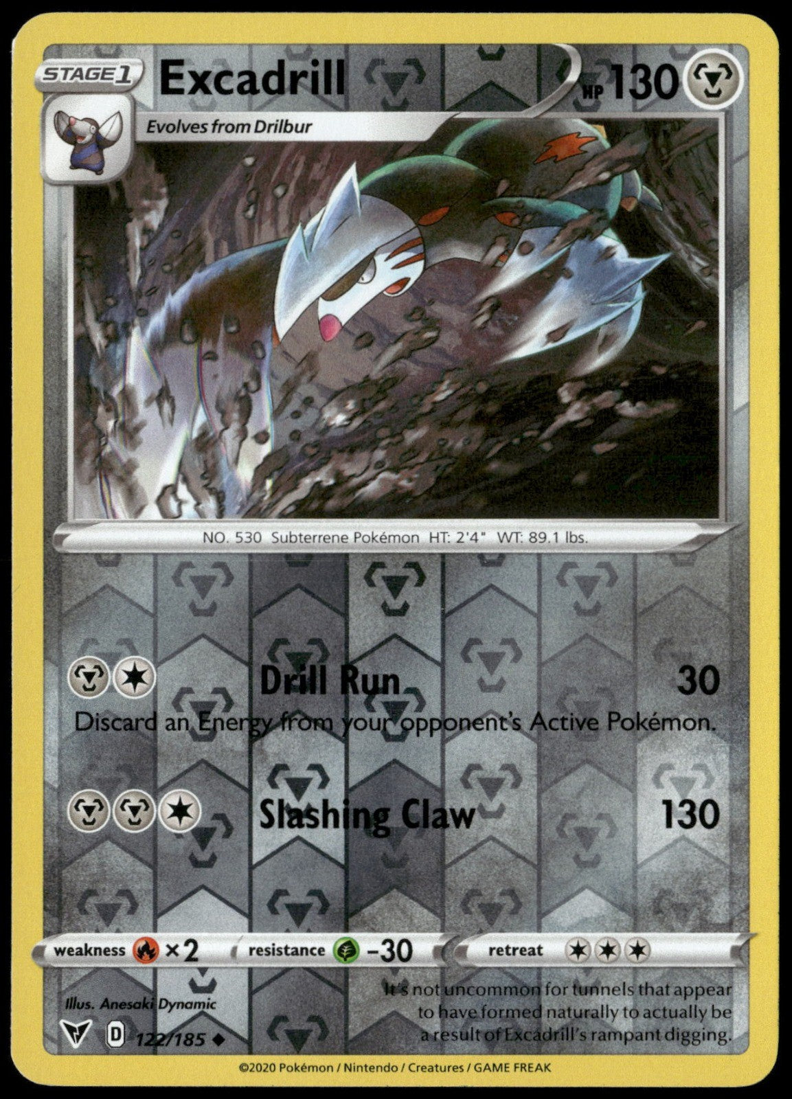 Excadrill Reverse Holo Uncommon SWSH04: Vivid Voltage 122/185 NM