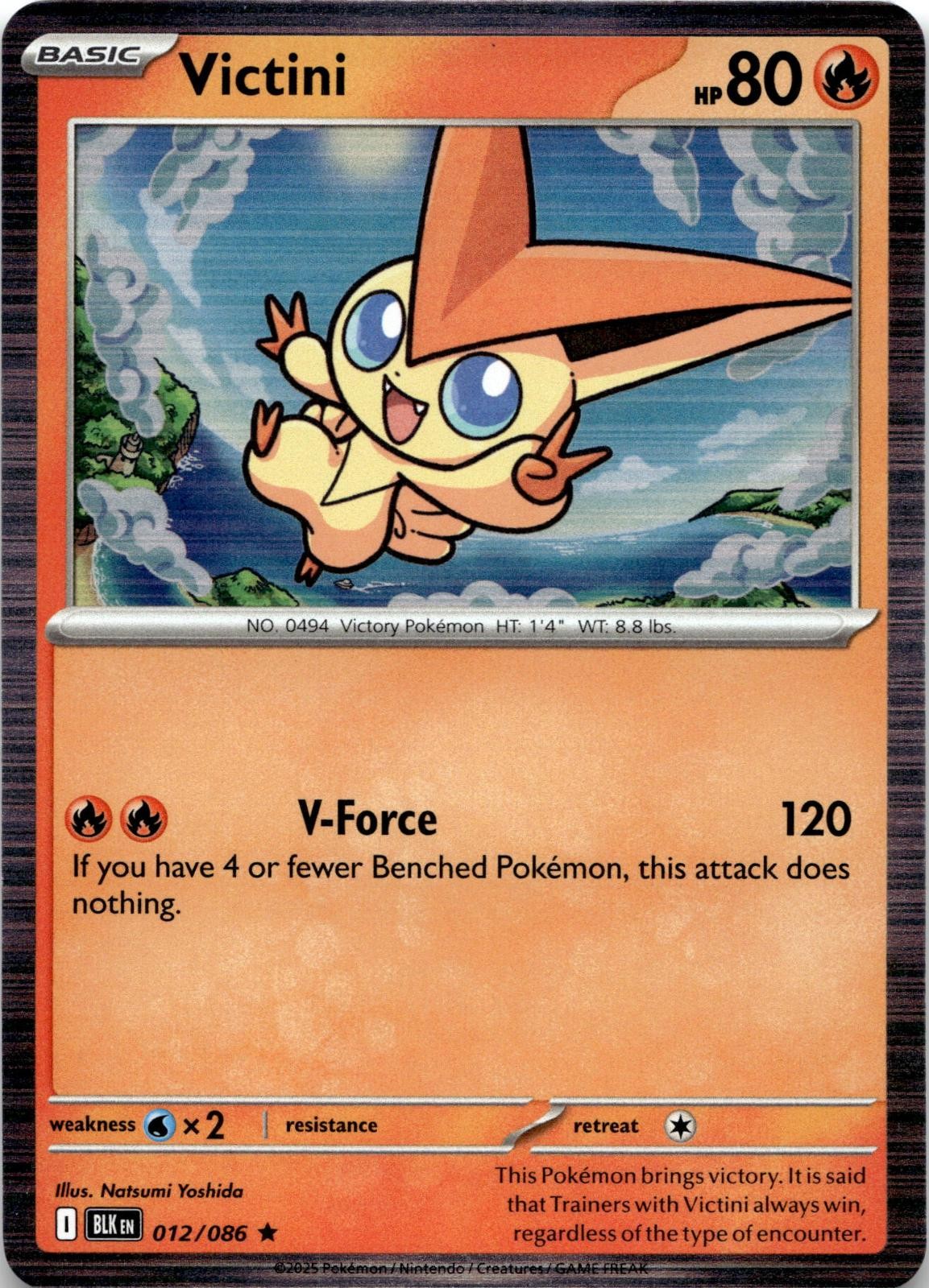Victini 012/086 Holo Rare Black Bolt Pokemon Near Mint