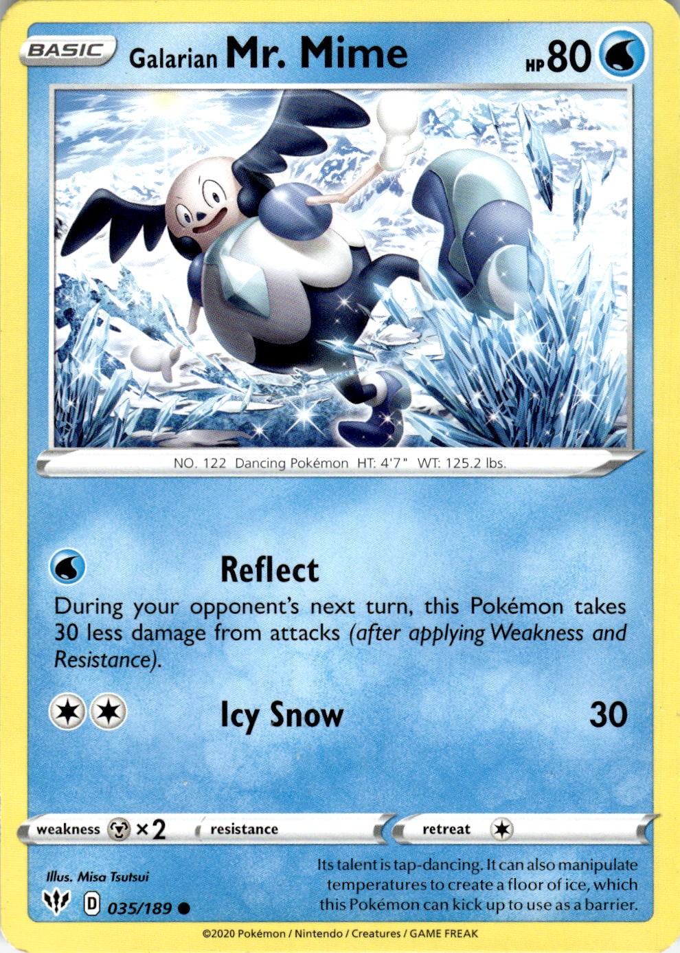 Galarian Mr. Mime 035/189 Common Darkness Ablaze Pokemon Near Mint