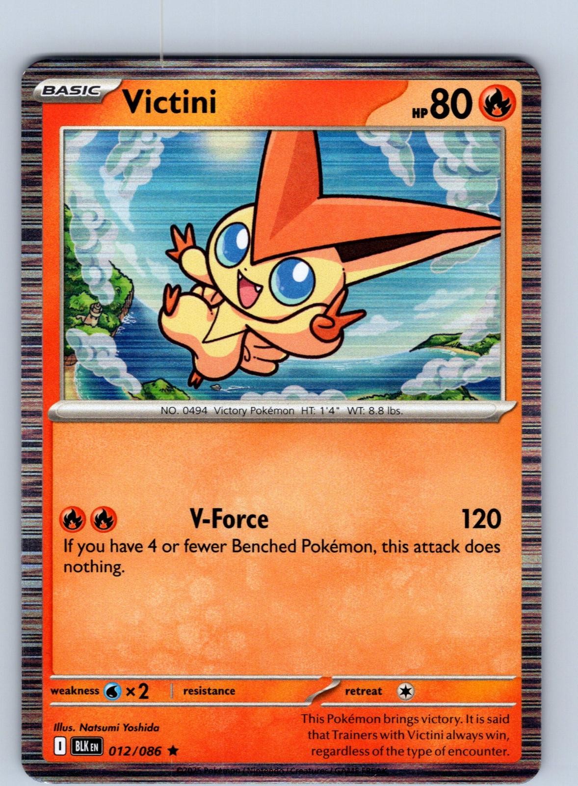 Victini 012/086 Holo Rare Black Bolt Pokemon Near Mint