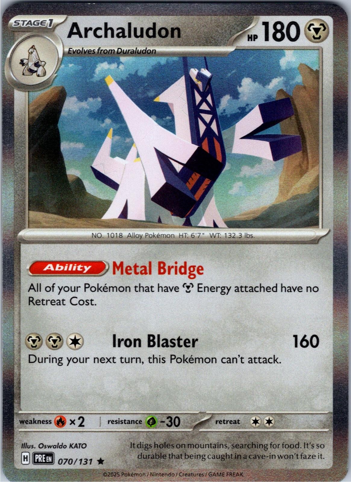 Archaludon 070/131 Holo Rare Prismatic Evolutions Pokemon Near Mint