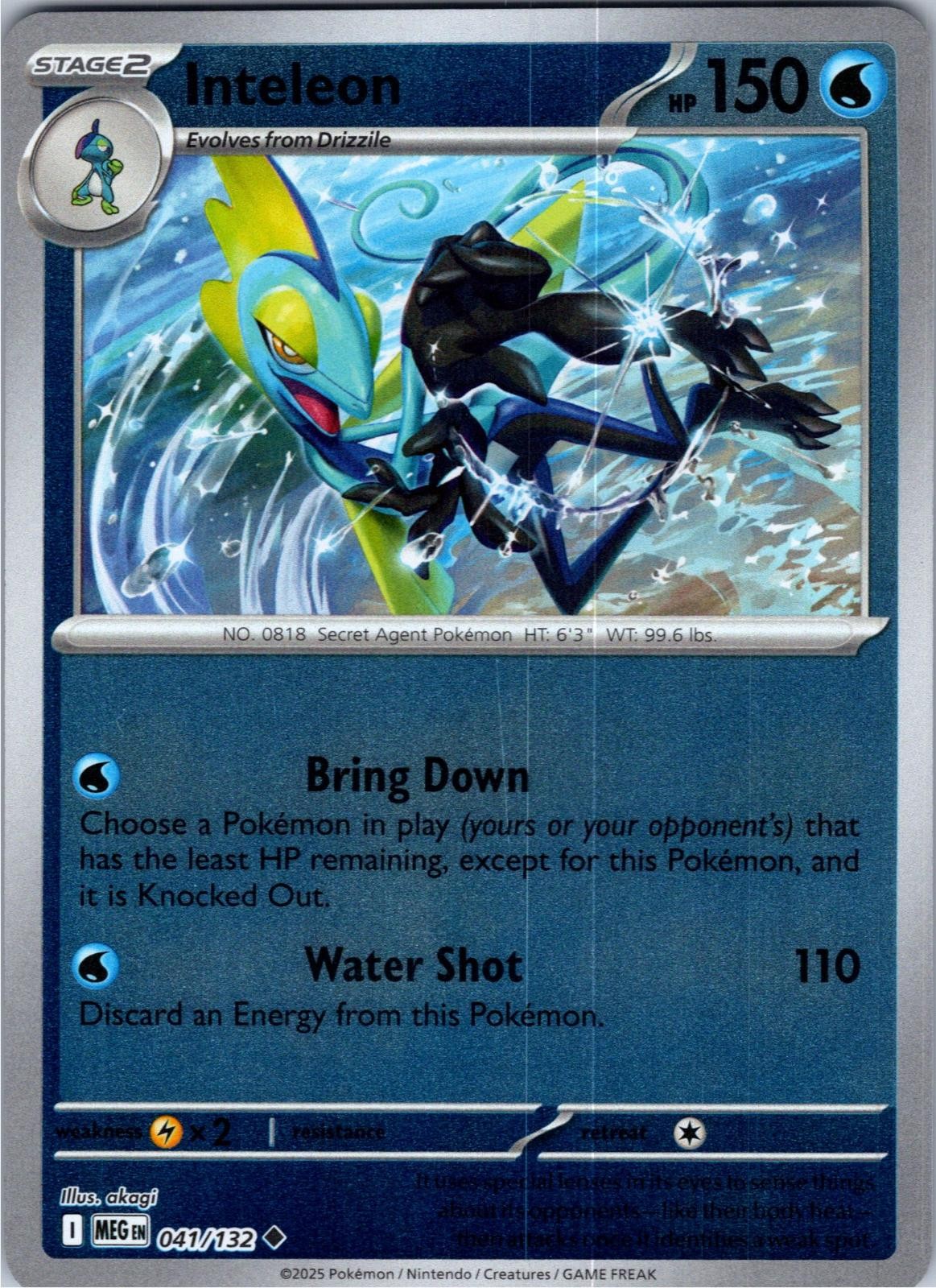 Inteleon 041/132 Uncommon Mega Evolution Pokemon Lightly Played