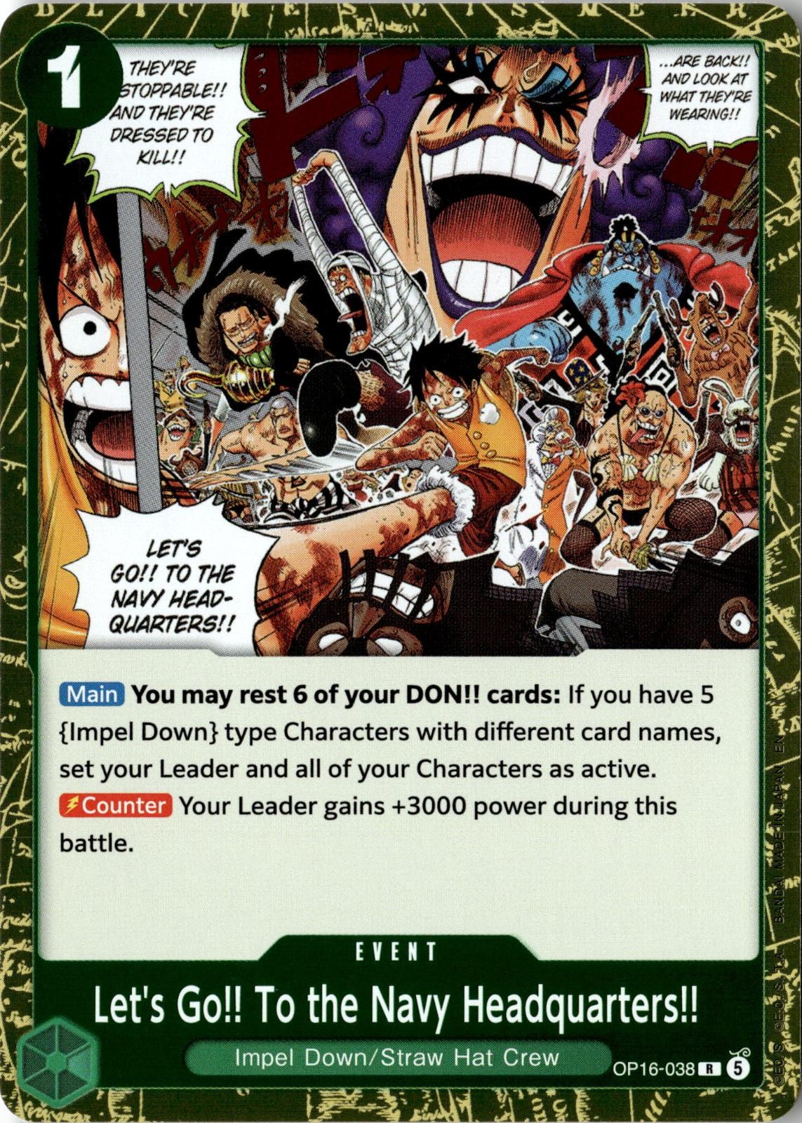 ONE PIECE TO THE NAVY HEADQUARTERS.. OP16-038 THE TIME OF BATTLE FOIL NM