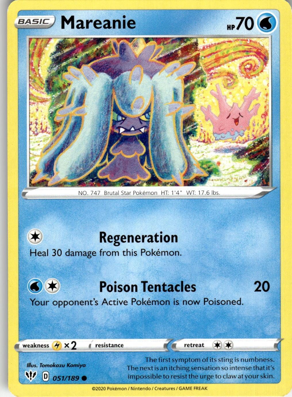 Mareanie 051/189 Common Darkness Ablaze Pokemon Near Mint