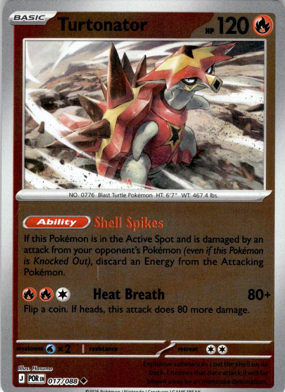 Turtonator 017/088 Uncommon Perfect Order Pokemon Near Mint