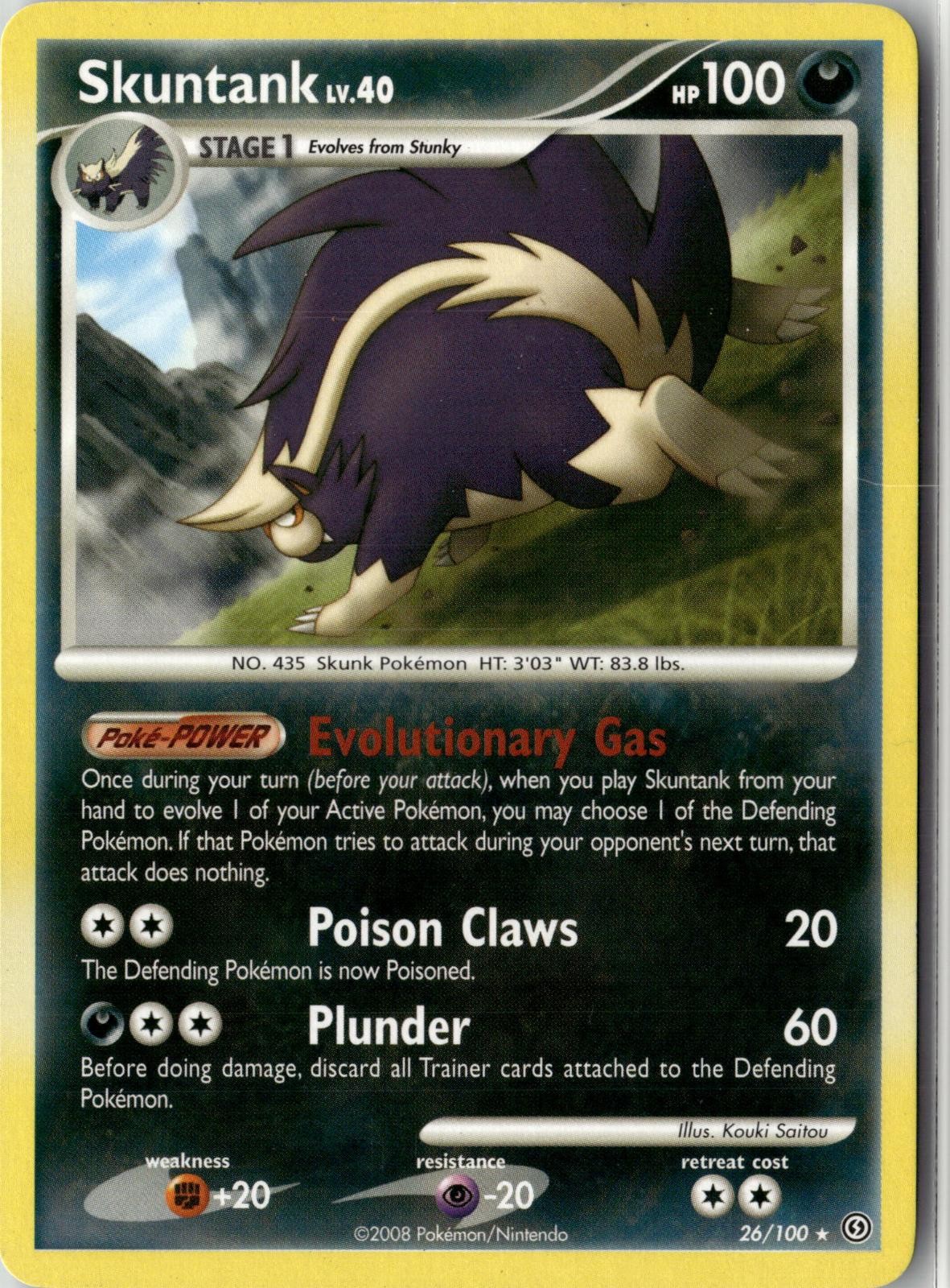 2008 POKEMON SKUNTANK 26/100 RARE STORMFRONT NEAR MINT