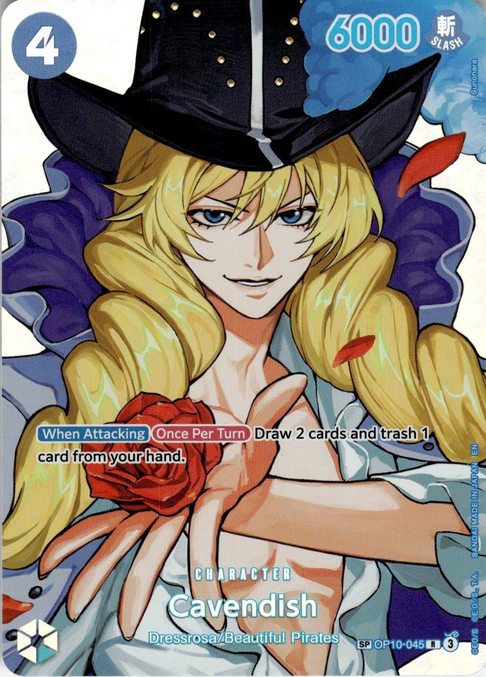 2026 ONE PIECE CAVENDISH (SP) OP10-045 RARE THE TIME OF BATTLE FOIL NEAR MINT