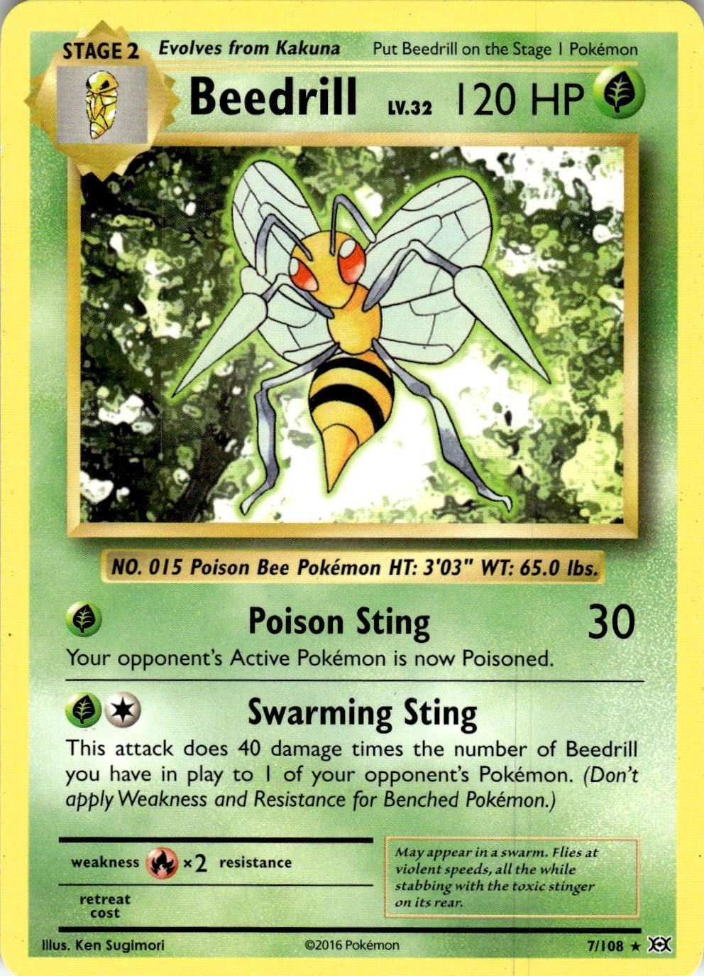 Beedrill 7/108 Rare Evolutions Pokemon Near Mint