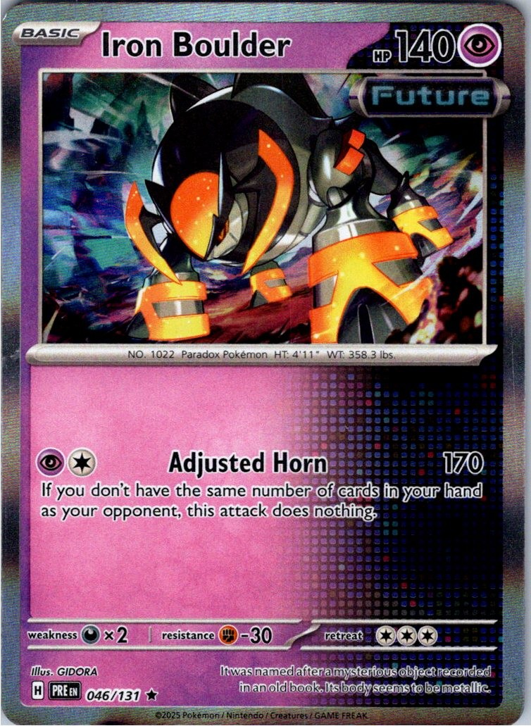 Iron Boulder 046/131 Holo Rare Prismatic Evolutions Pokemon Near Mint