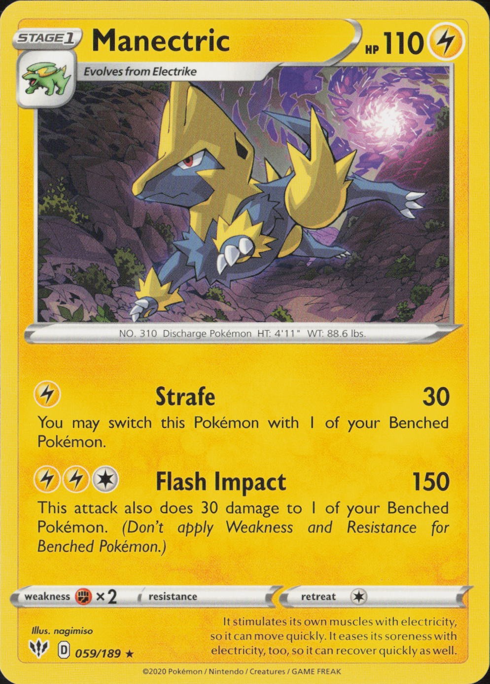 Manectric Rare SWSH03: Darkness Ablaze 059/189 NM