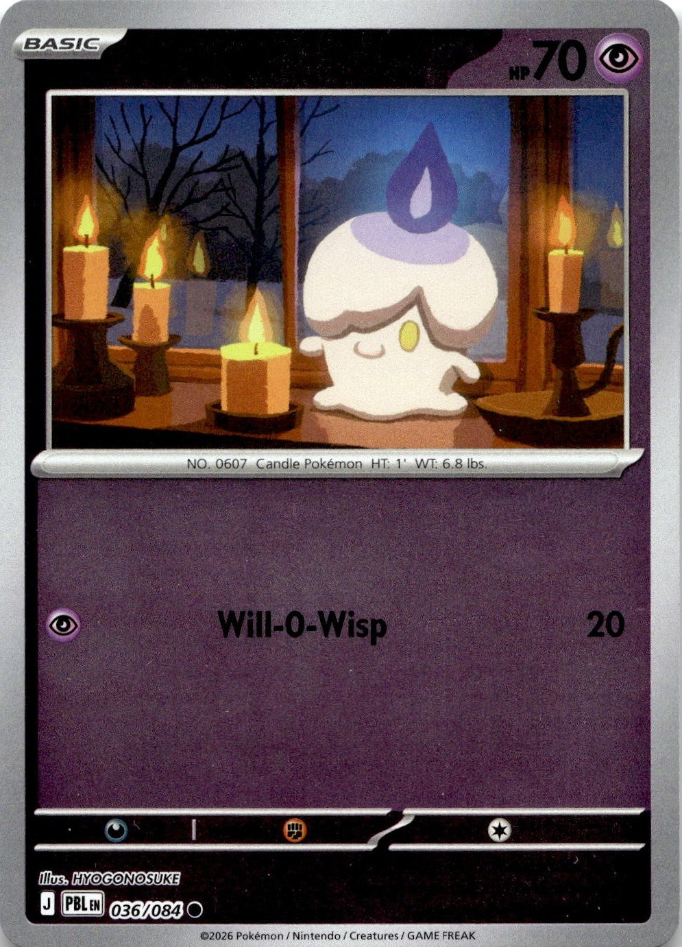 Litwick 036/084 Common Pitch Black Pokemon Reverse Holo Near Mint
