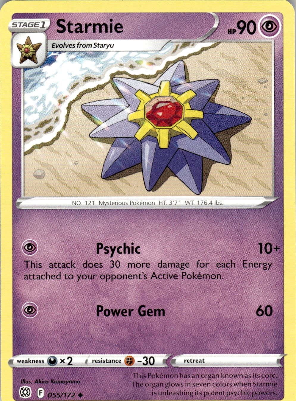 Starmie 055/172 Uncommon Brilliant Stars Pokemon Near Mint