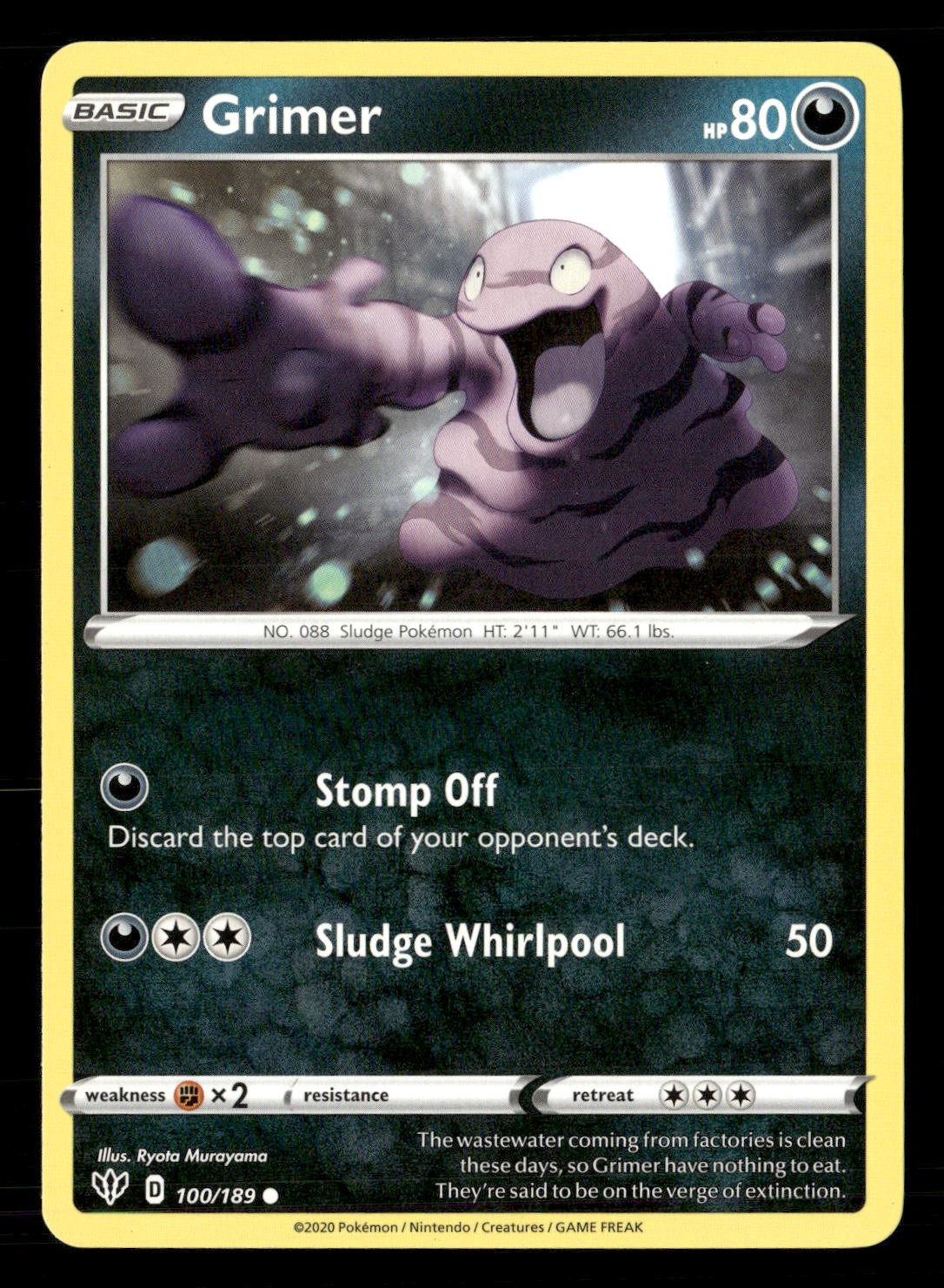 Grimer Common SWSH03: Darkness Ablaze 100/189 NM