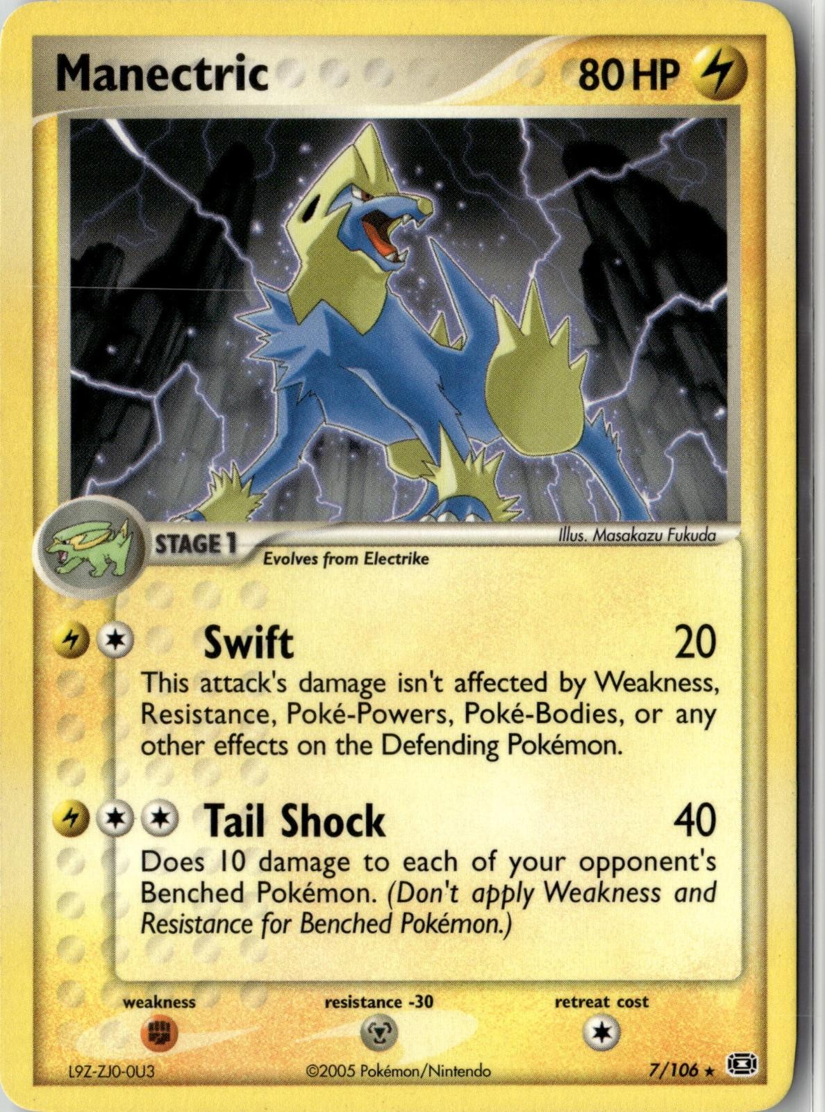 2005 POKEMON MANECTRIC 7/106 RARE EMERALD NEAR MINT