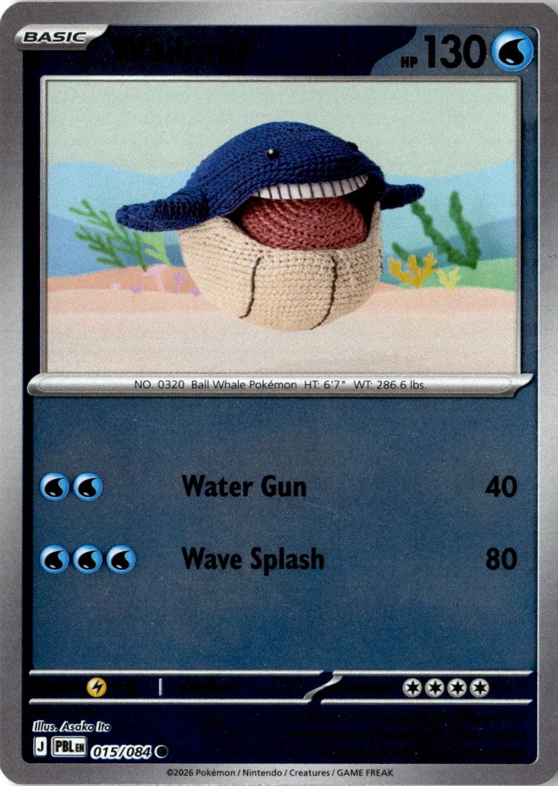 2026 POKEMON WAILMER 015/084 COMMON PITCH BLACK REVERSE HOLO NEAR MINT
