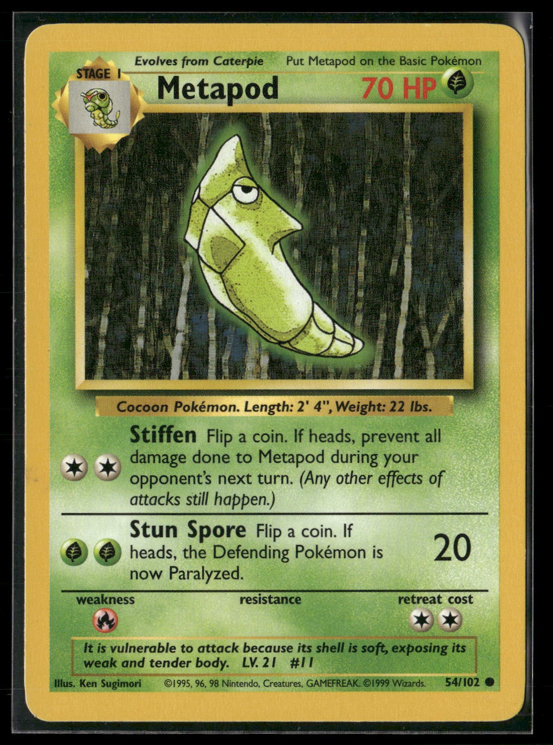 Metapod Common Base Set 054/102 NM
