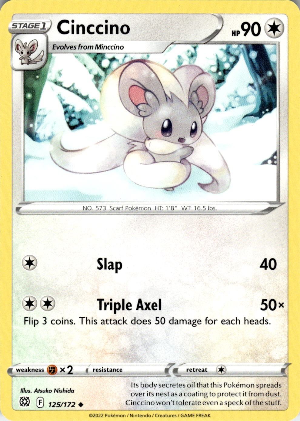 Cinccino 125/172 Uncommon Brilliant Stars Pokemon Near Mint