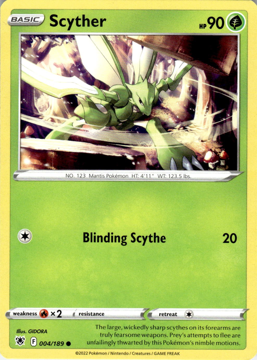 Scyther 004/189 Common Astral Radiance Pokemon Lightly Played