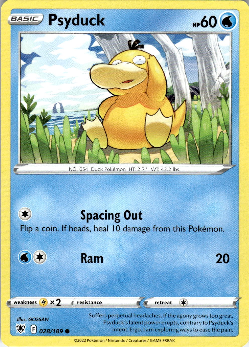 Psyduck 028/189 Common Astral Radiance Pokemon Near Mint