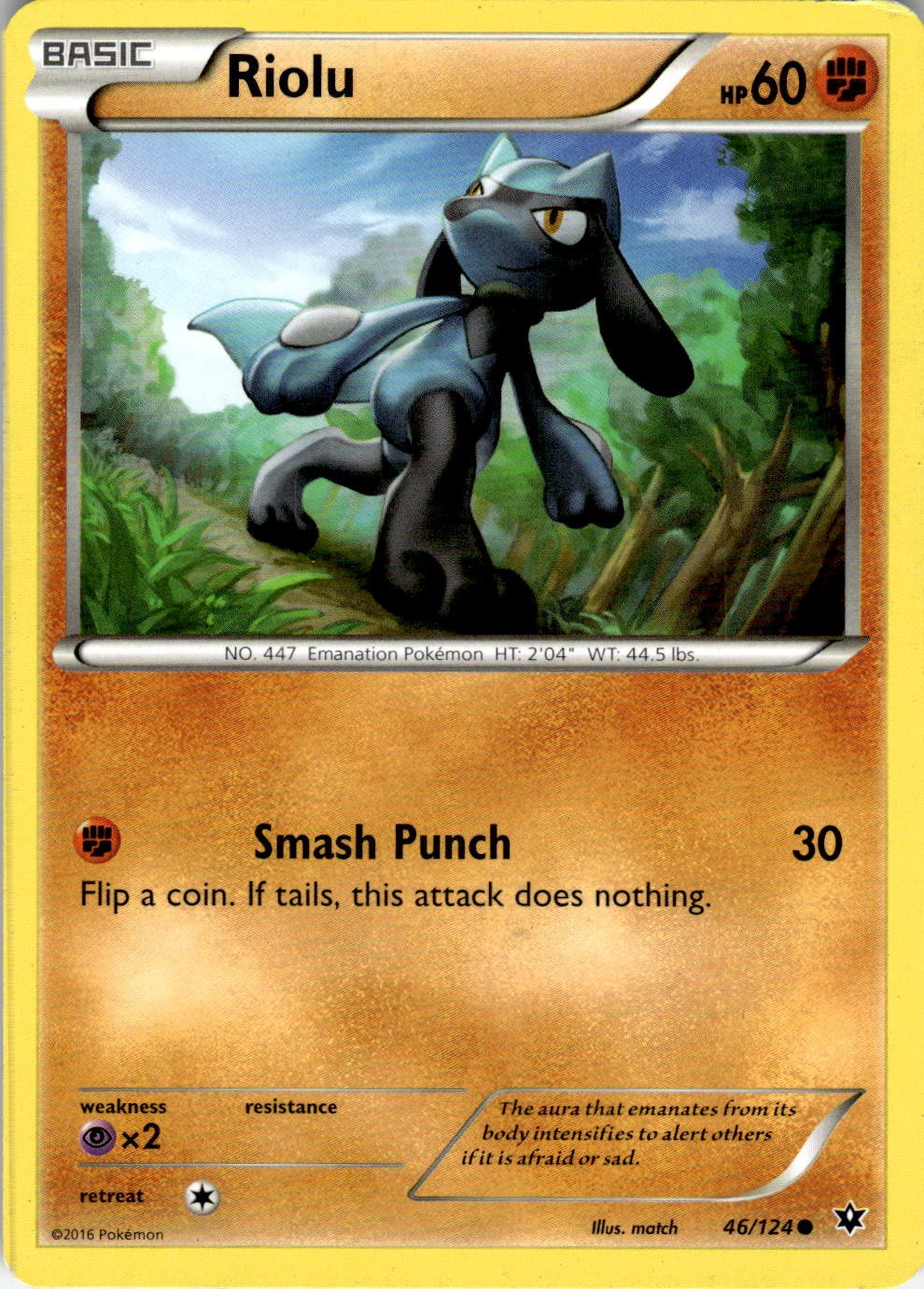 2016 POKEMON RIOLU 46/124 COMMON FATES COLLIDE NEAR MINT