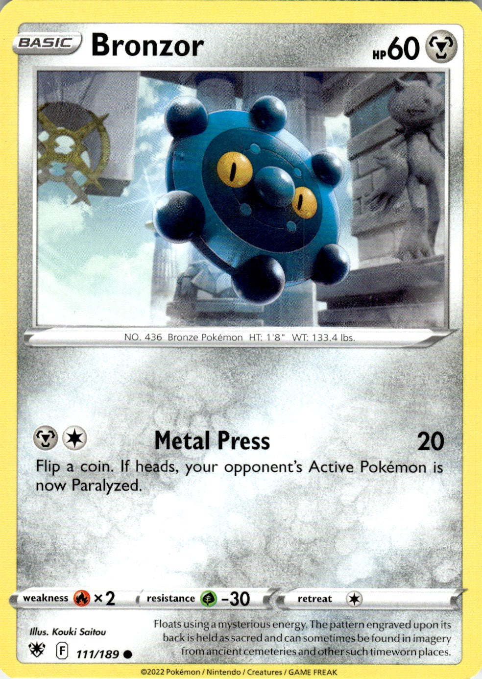 Bronzor 111/189 Common Astral Radiance Pokemon Near Mint