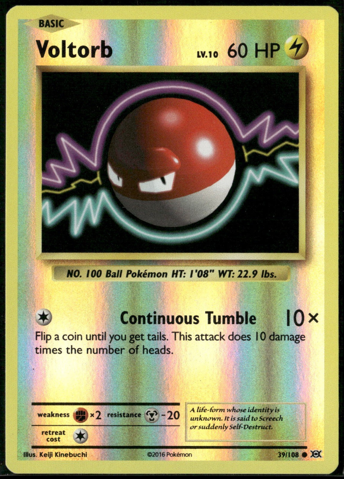 Voltorb Reverse Holo Common XY - Evolutions 39/108 NM