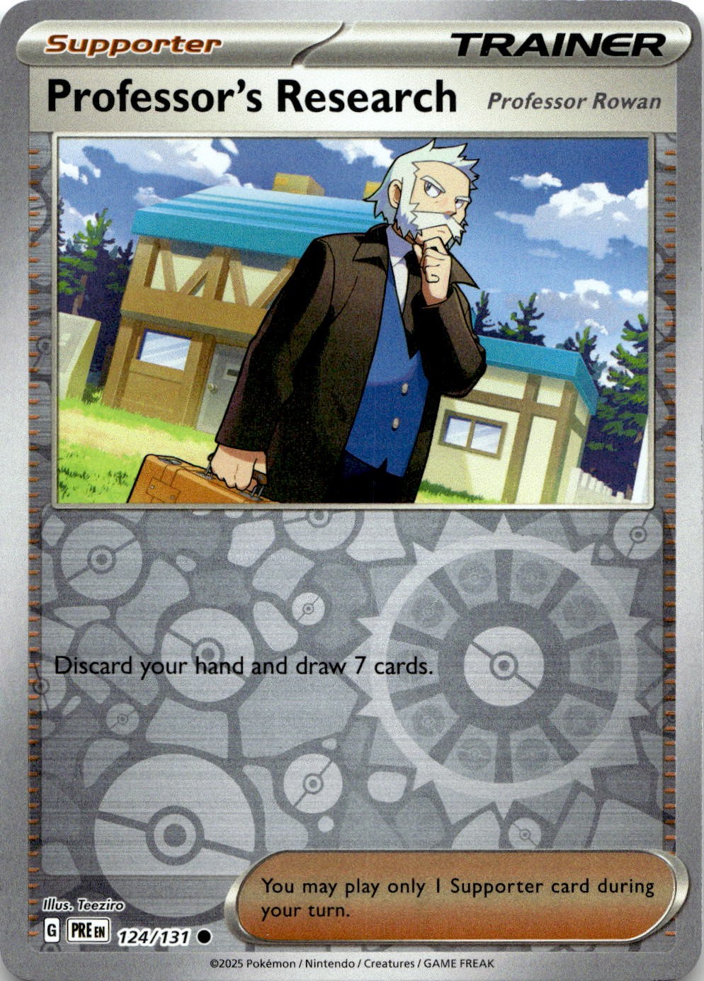 Professor's Research 124/131 Prismatic Evolutions Pokemon Reverse Holo NM