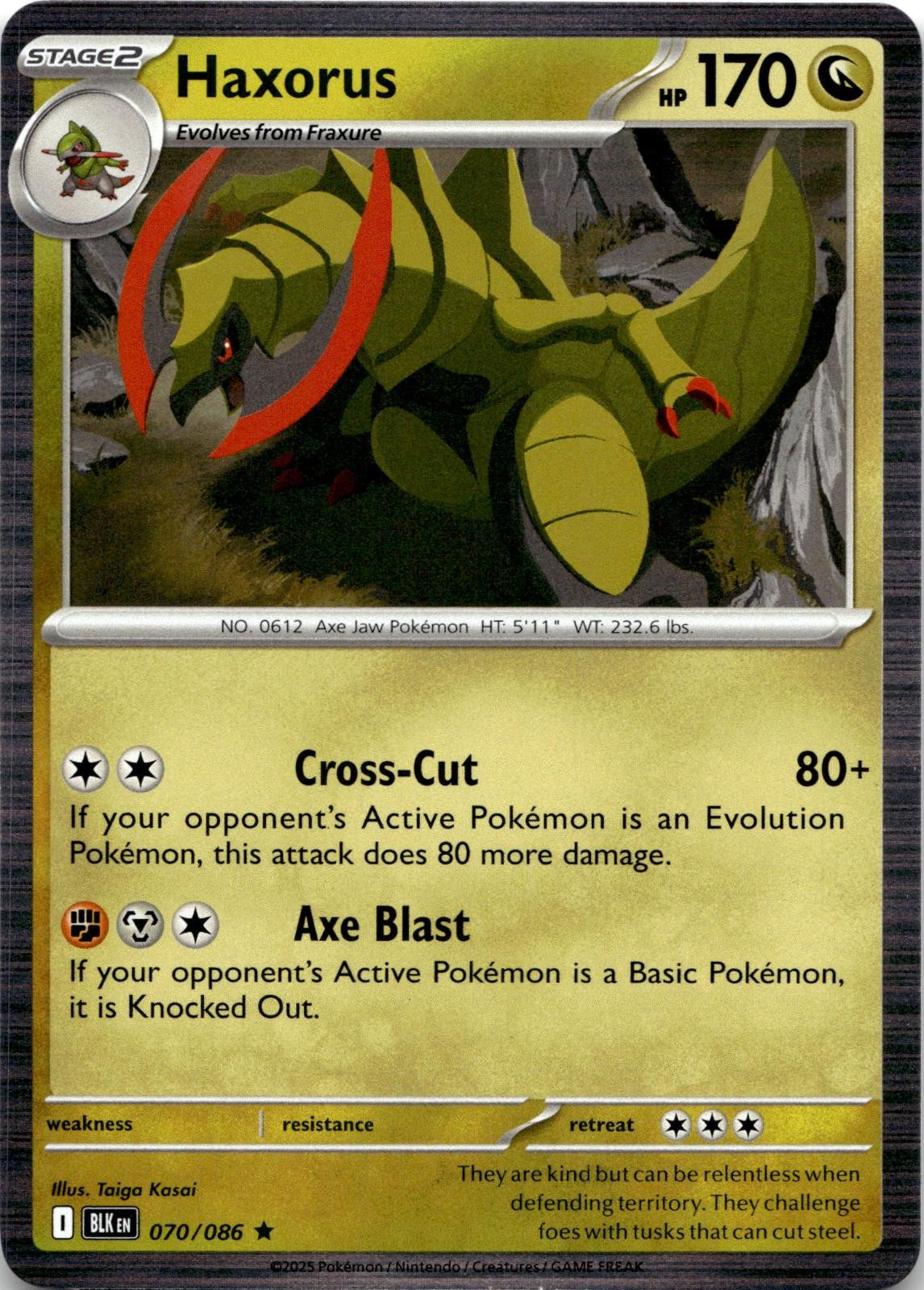 Haxorus 070/086 Holo Rare Black Bolt Pokemon Near Mint