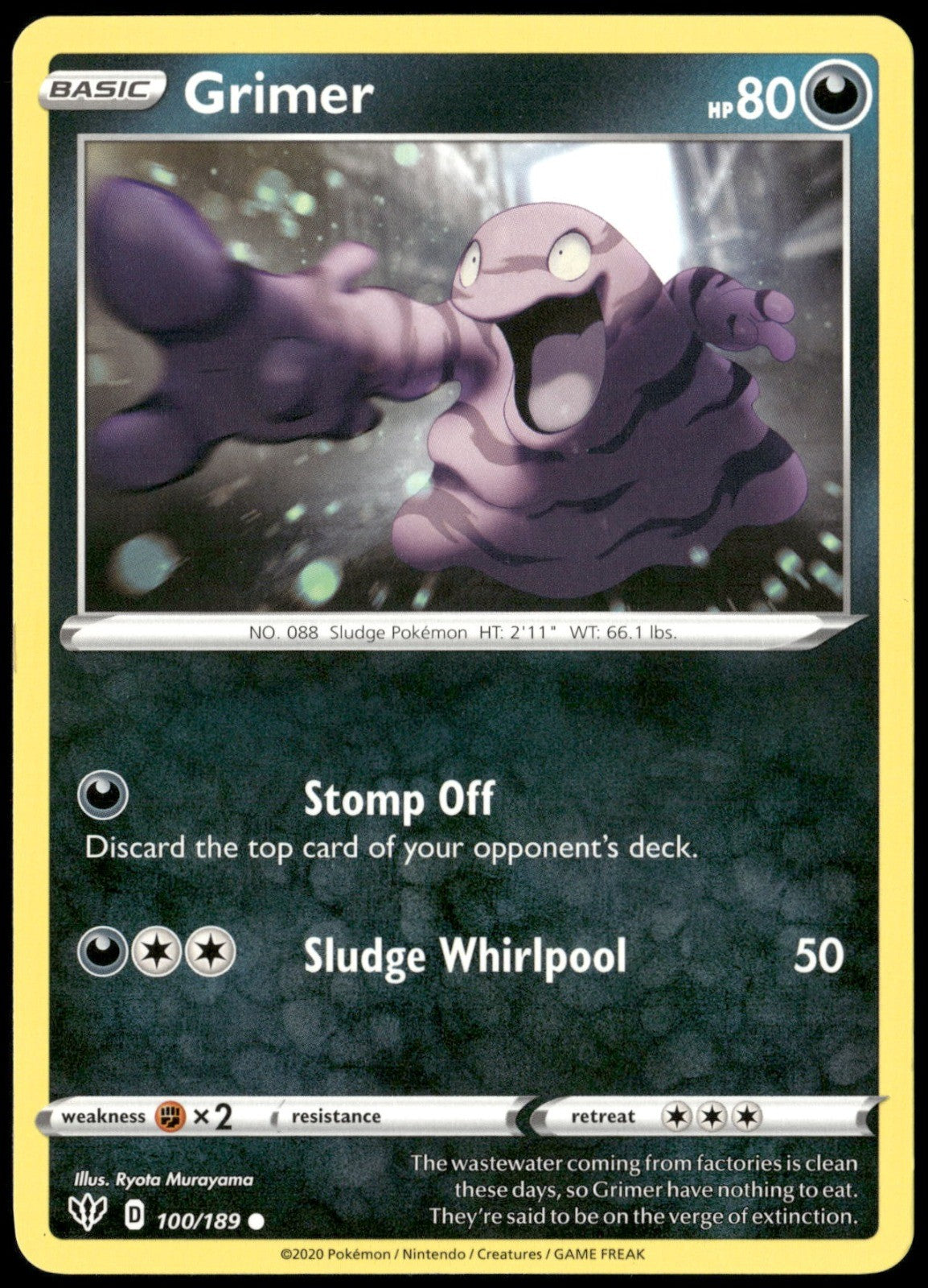 Grimer Common SWSH03: Darkness Ablaze 100/189 NM