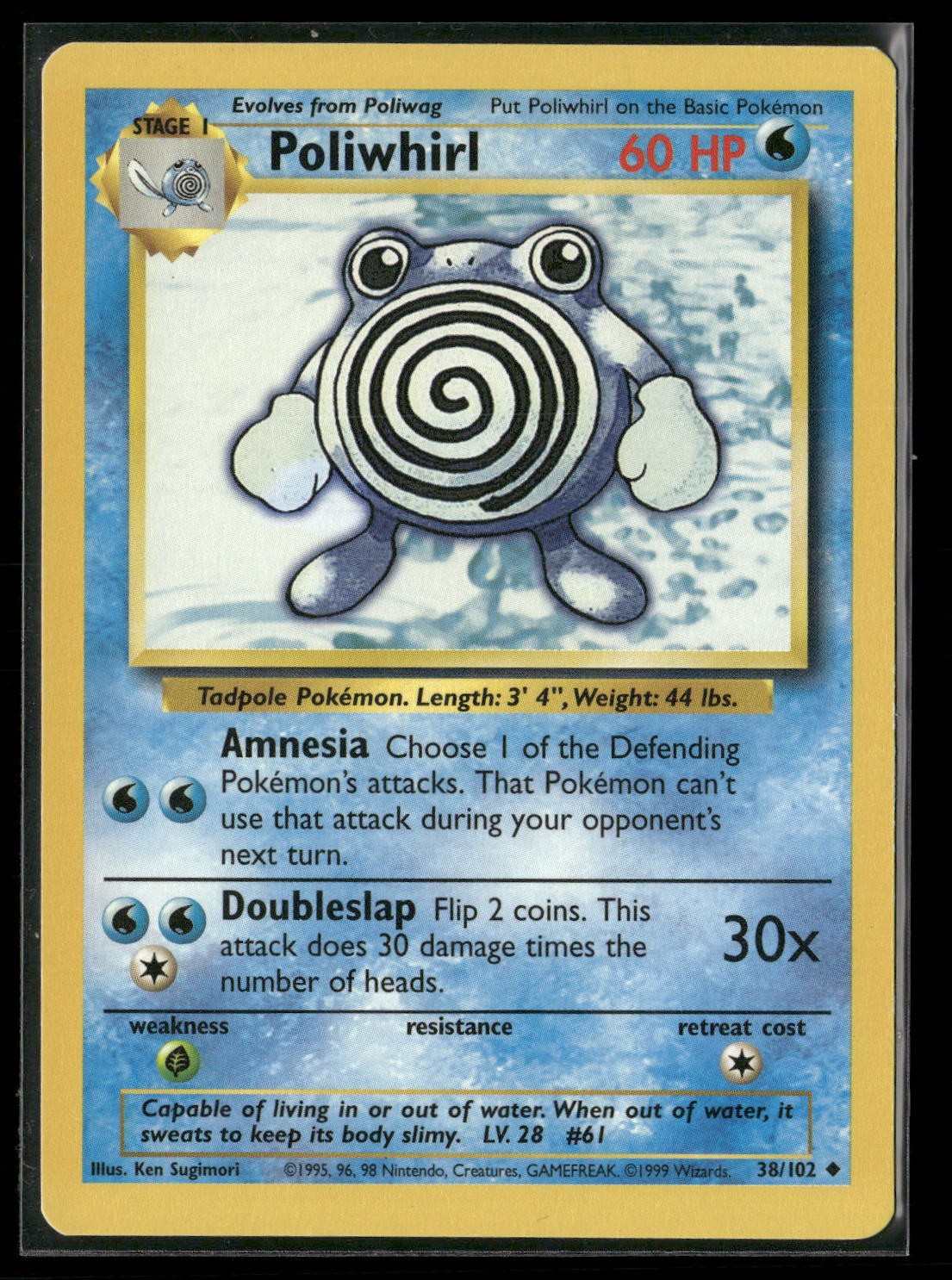 Poliwhirl Uncommon Base Set 038/102 LP