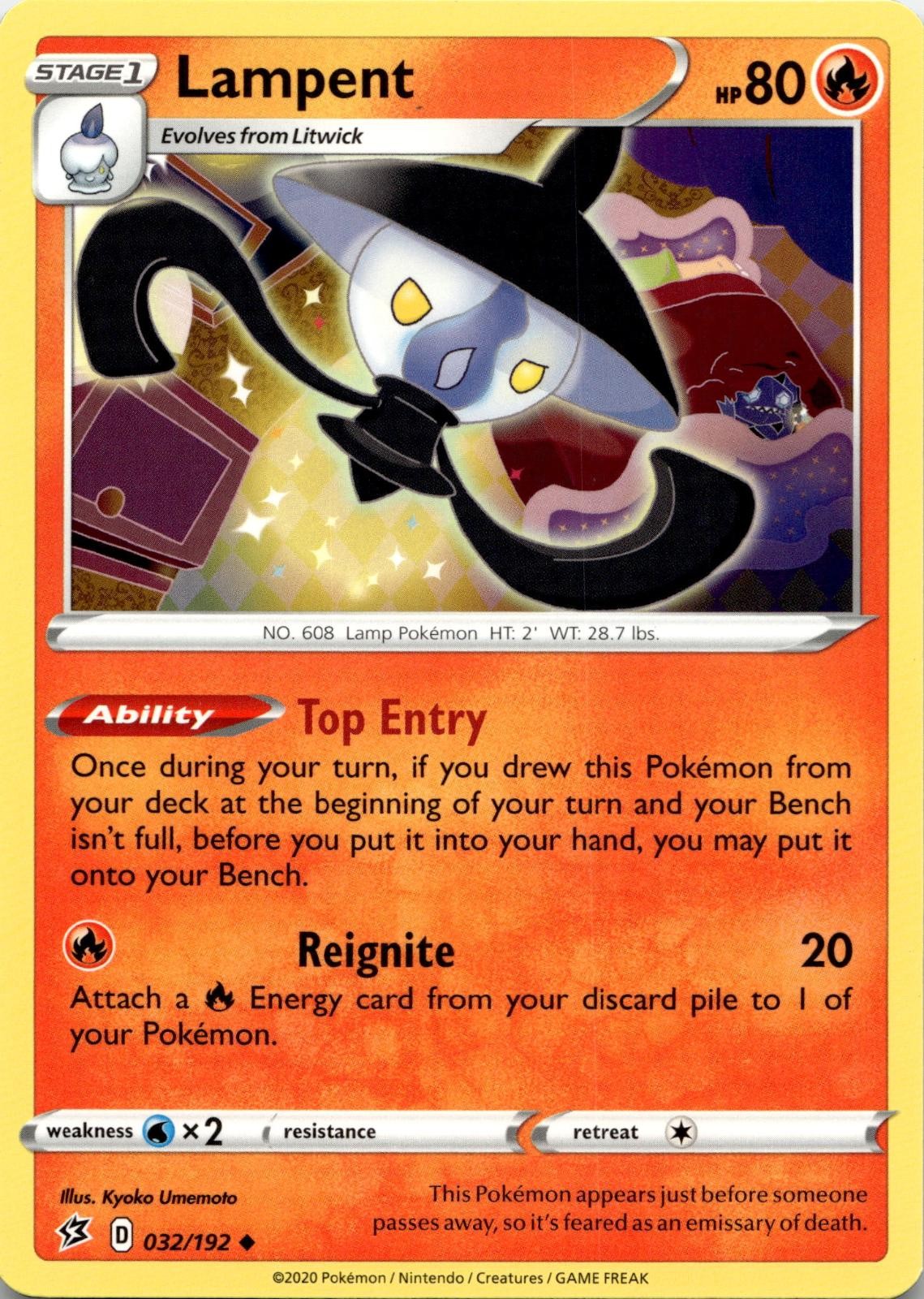 Lampent 032/192 Promo Trick or Trade BOOster Pokemon Near Mint