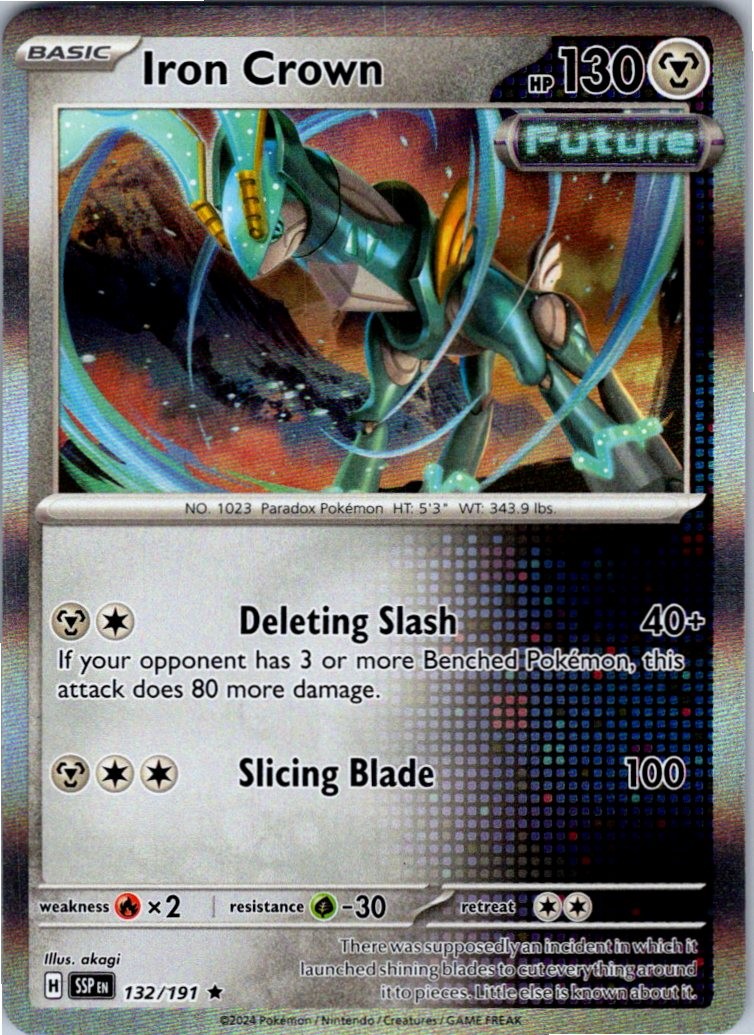 Iron Crown 132/191 Rare Surging Sparks Pokemon Holo Near Mint